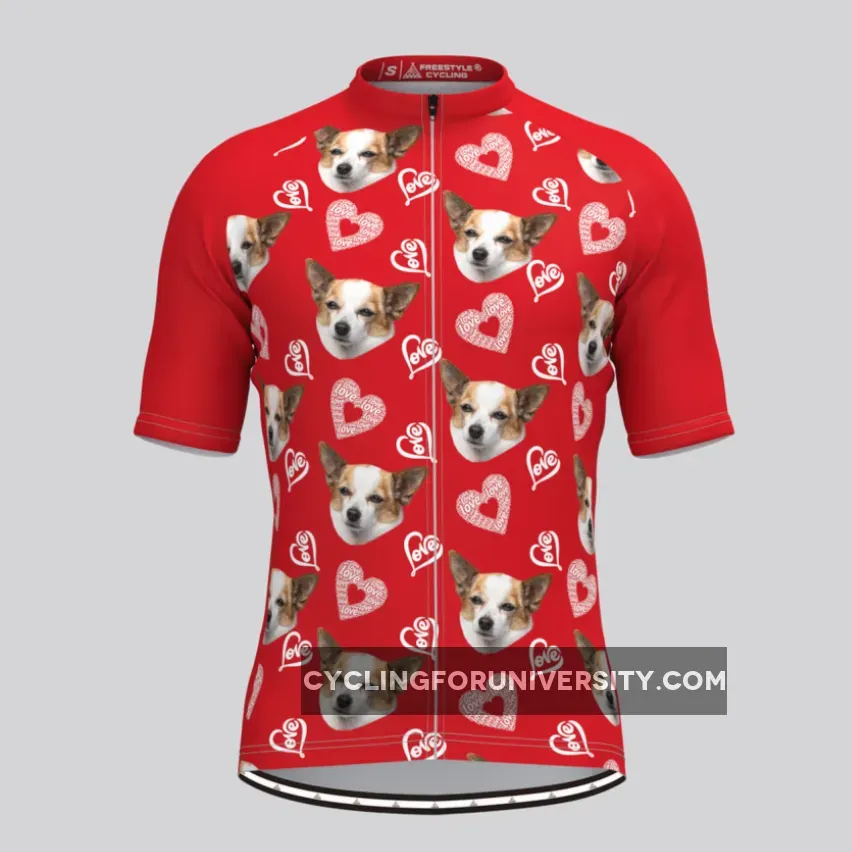 Custom Pup Face V4 Men's Jersey-Red To Buy