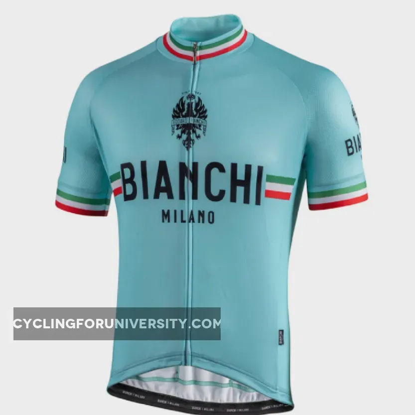 Nalini Bianchi-Milano ISALLE Short Sleeve Full Zip Cycling Jersey Celeste