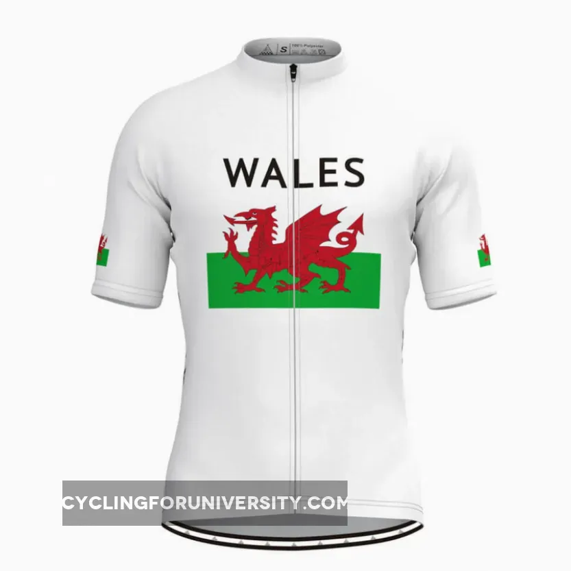 Wales Flag Men's Cycling Jersey White To Buy