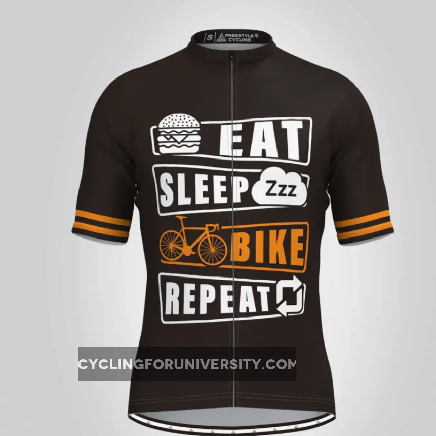 Eat Sleep Bike Repeat Men's Cycling Jersey Brand New