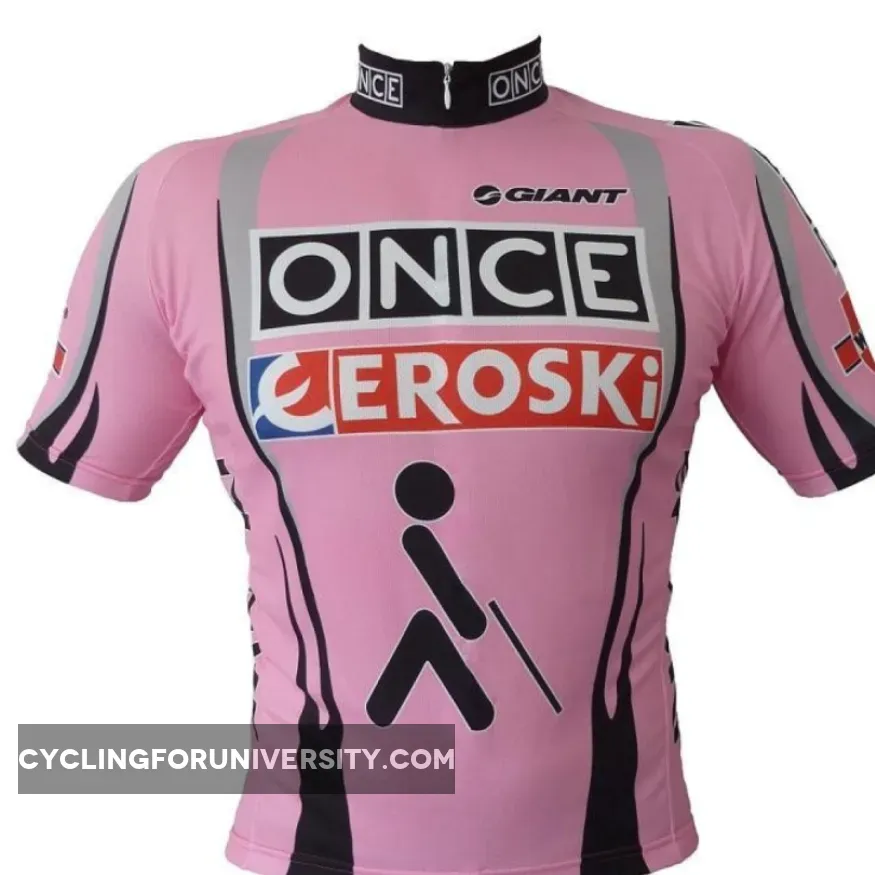 2001-2003 ONCE EROSKI vintage Unique Cool Short Sleeve cycling Jersey Pink