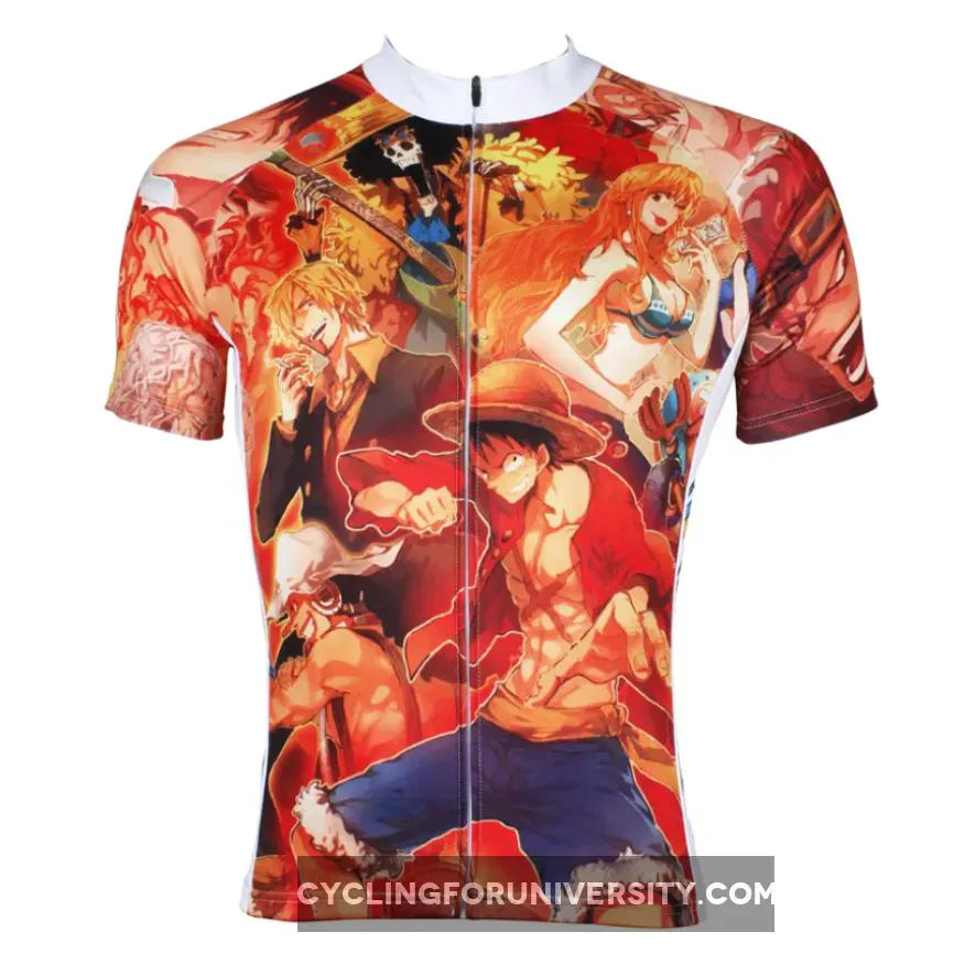 Ilpaladino ONE PIECE Members Luffy Man's Summer Sport Cycling Jersey Spring Autumn Exercise Bicycling Pro Cycle Clothing Racing Apparel Outdoor Sports Leisure Biking Shirts Cartoon World
