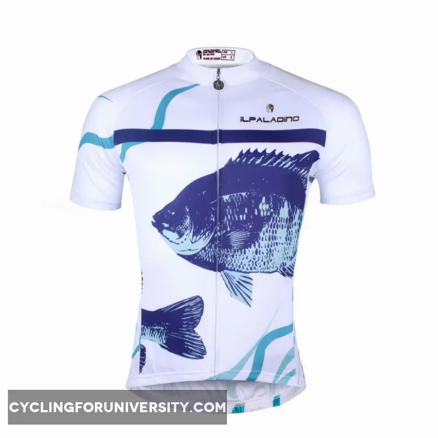 Fish White Bike Shirt Summer Cycling Jersey NO.744 Outlet