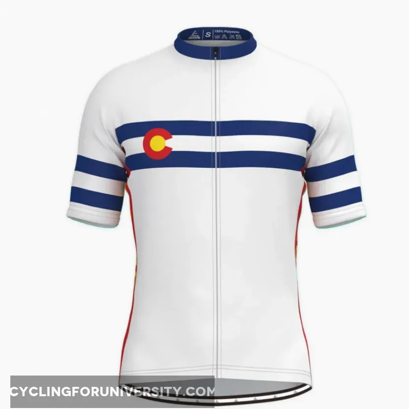 Colorado State Flag Men's Cycling Jersey White Brand New
