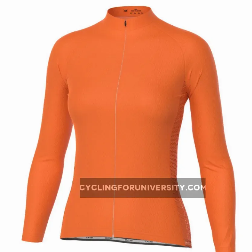 Women's High Viz Plain Colour Long Sleeve Cycling Jersey