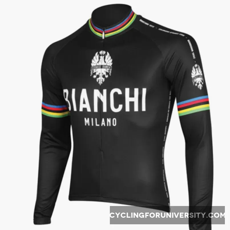 Bianchi World Champion Black Cycling Jersey Long Sleeve