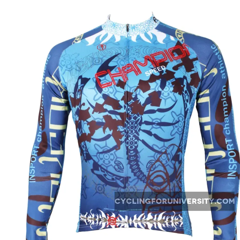 ILPALADINO Scorpion Men's Long-sleeve Cycling Jersey Bike Shirt Quick Dry Road Bike Wear Breathable Pro Cycle Clothing Racing Apparel Outdoor Sports Leisure Biking T-shirt Autumn Spring NO.521