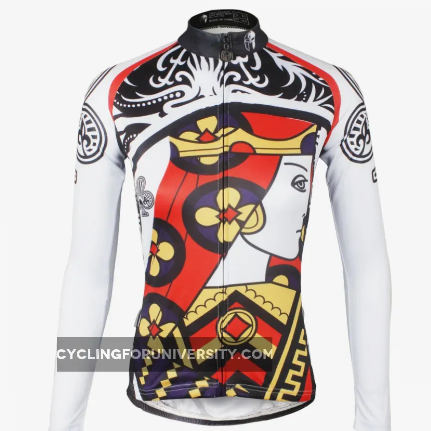 Playing Cards Poker Face Clubs Queen Women's Cycling Jerseys Bike Shirt Outdoor Sports 640