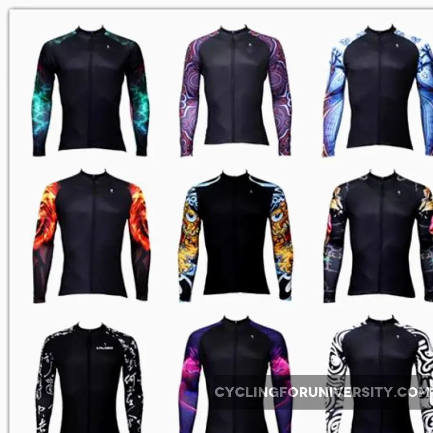 Cool-arm Men's Cycling Black Long-sleeve Jerseys Spring Autumn Shirt With Several Individual Styles