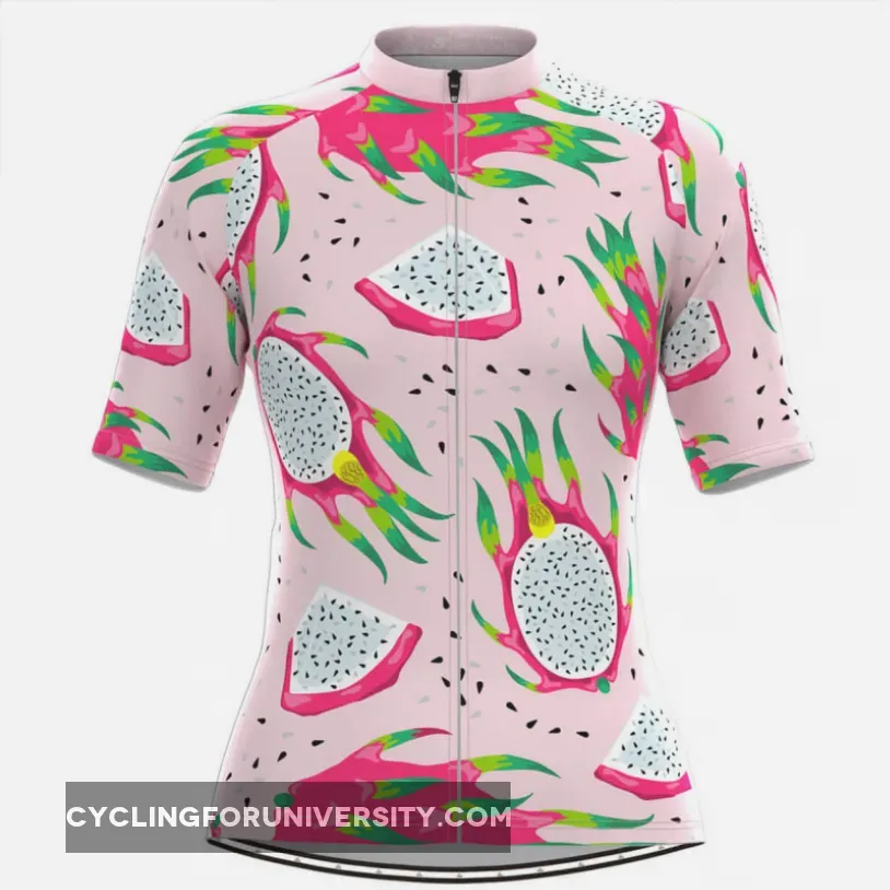 Women's Pitaya Fruit Print Cycling Jersey Pink Restock