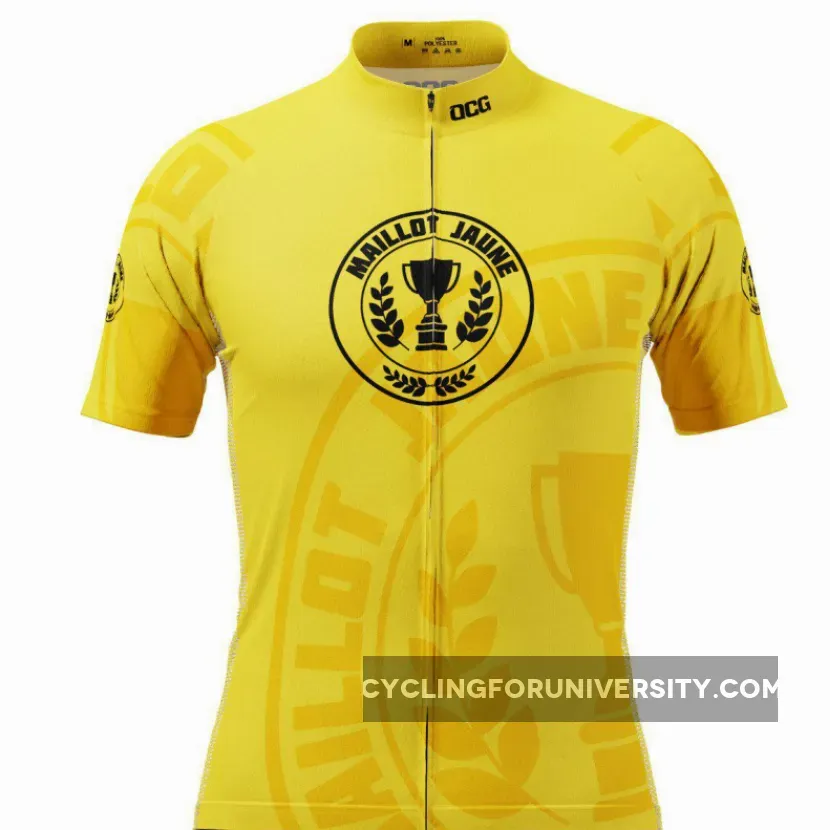 Men's Yellow Leaders Maillot Jaune Short Sleeve Cycling Jersey
