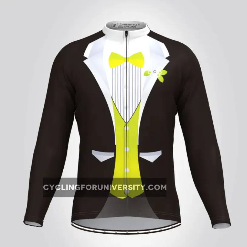 Men's Tuxedo Short LS Cycling Jersey Green To Buy
