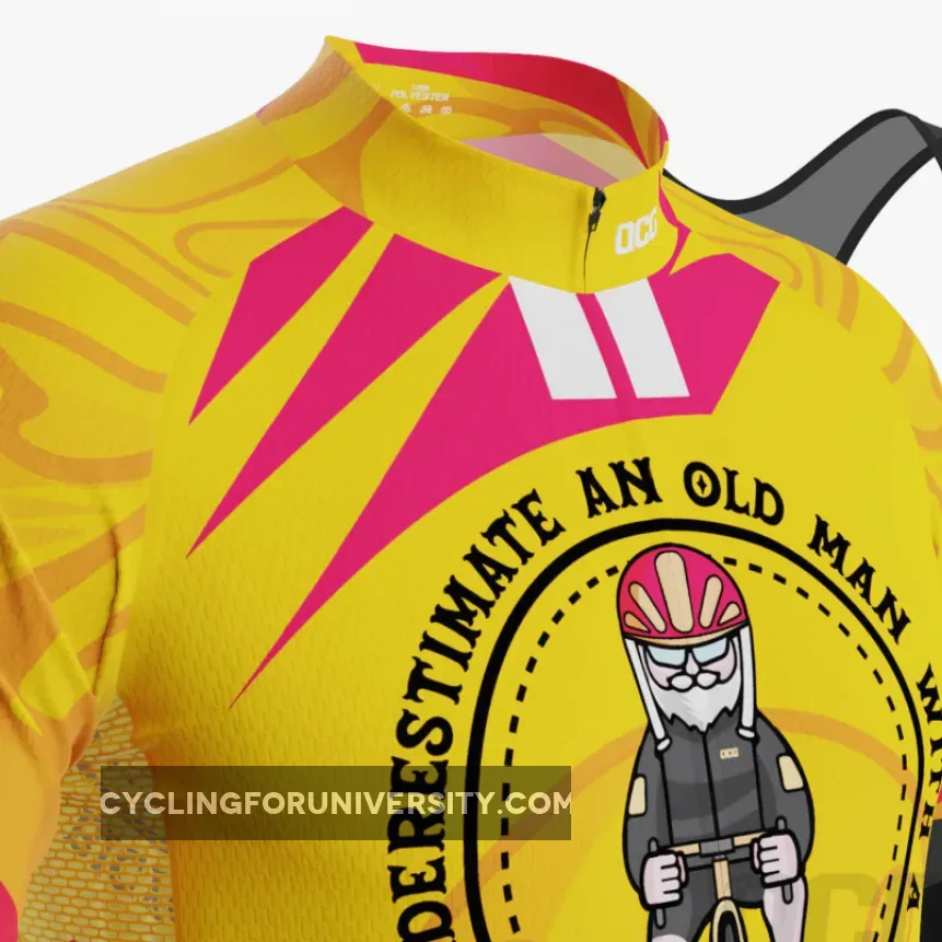 Men's Never Underestimate Old Man Bicycle Short Sleeve Cycling Kit