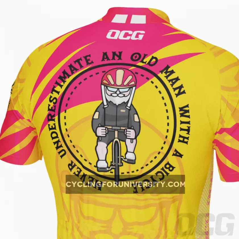 Men's Never Underestimate Old Man Bicycle Short Sleeve Cycling Kit
