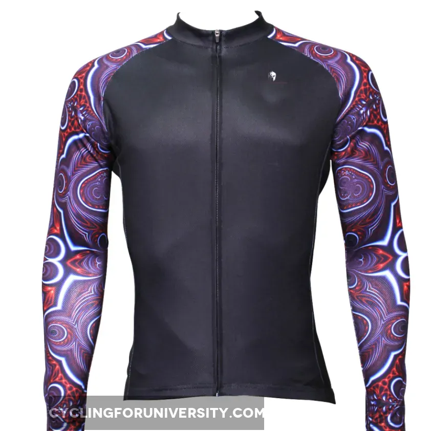 ILPALADINO Mystery Cool Graphic Arm Men's Cycling Long-sleeve Black Jerseys - Spring Summer Exercise Bicycling Pro Cycle Clothing Racing Apparel Outdoor Sports Leisure Biking Shirts Team Kit Personalized Styles NO.367