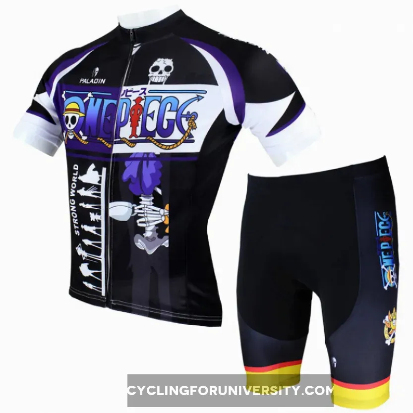 ONE PIECE Series Pirates Skeletal Musician Brook Men's Cycling Suit Jersey T-shirt Summer NO.072
