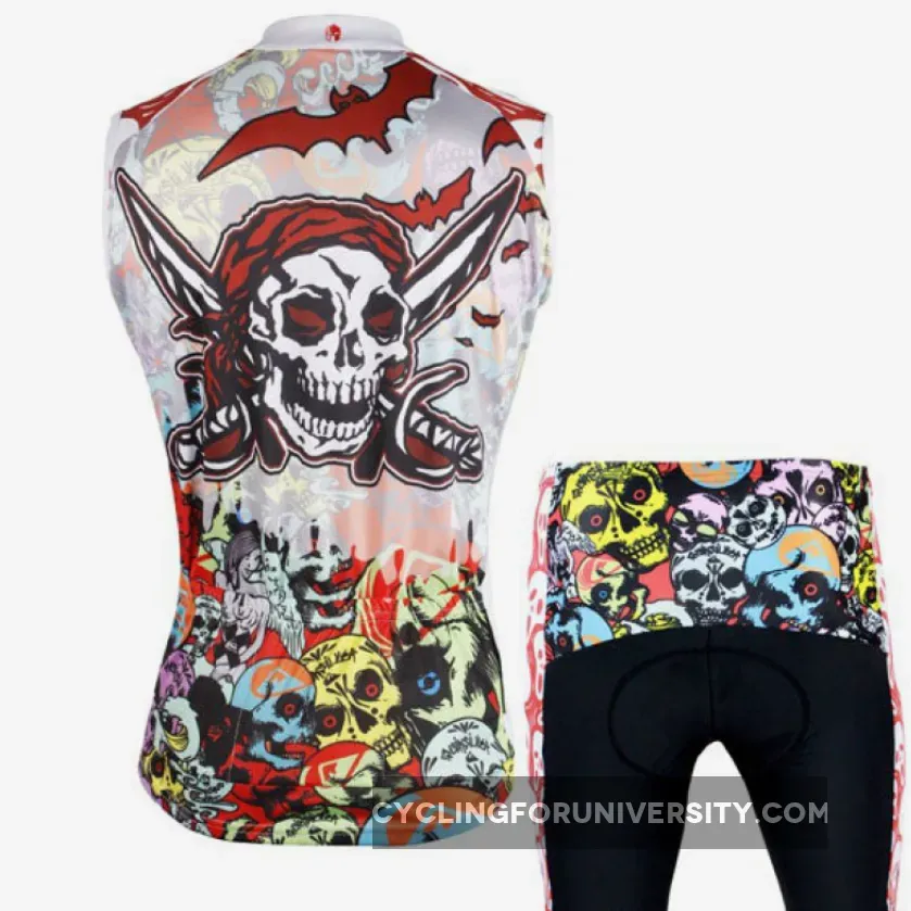 Skull Men's Cycling Sleeveless Summer Jersey NO. W088