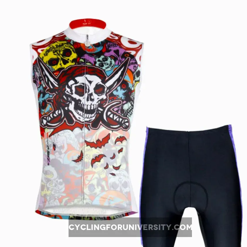 Skull Men's Cycling Sleeveless Summer Jersey NO. W088