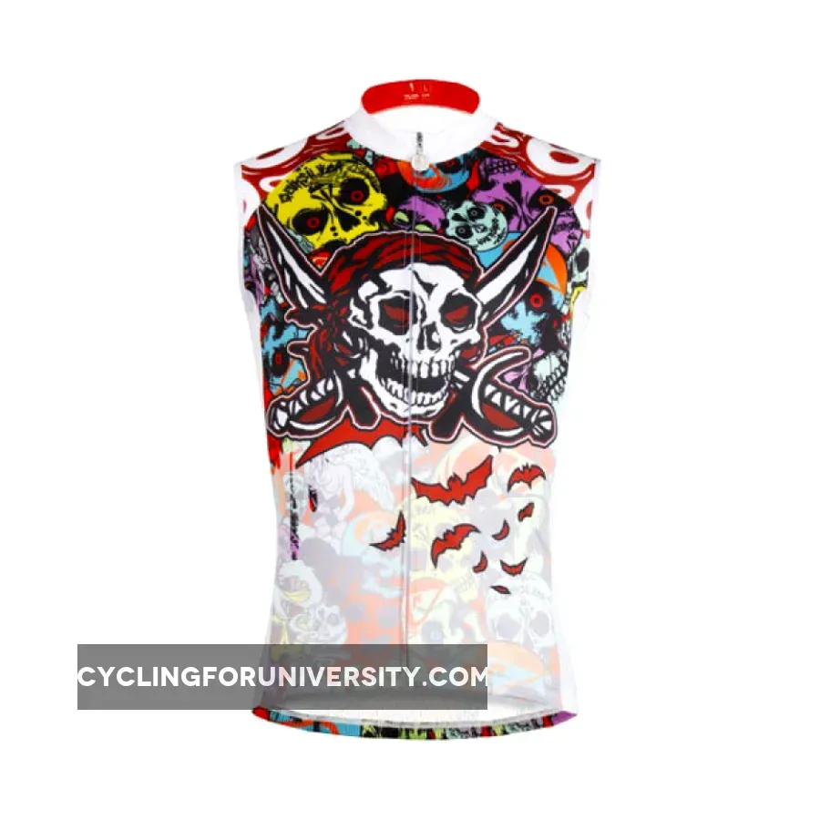 Skull Men's Cycling Sleeveless Summer Jersey NO. W088