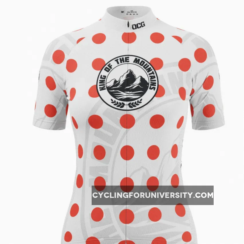 Women's King of the Mountains Polka Dot Short Sleeve Cycling Jersey #Jersey Mountains