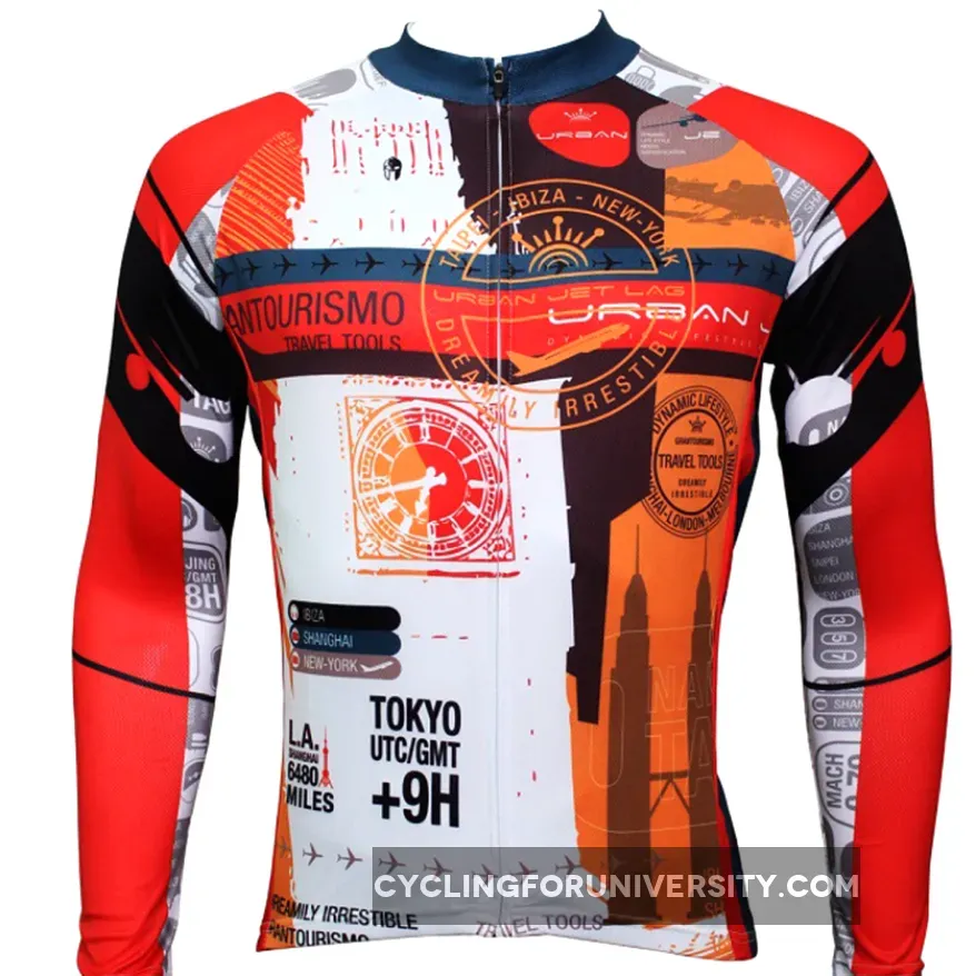 Top Men's Full-zipper Long-sleeve Cycling Jeysey Slim Fit with Red & Orange Colors Black-strip Outdoor Sport Fasion Shirt Breathable Quick Dry for Fall Autumn 379(velvet)