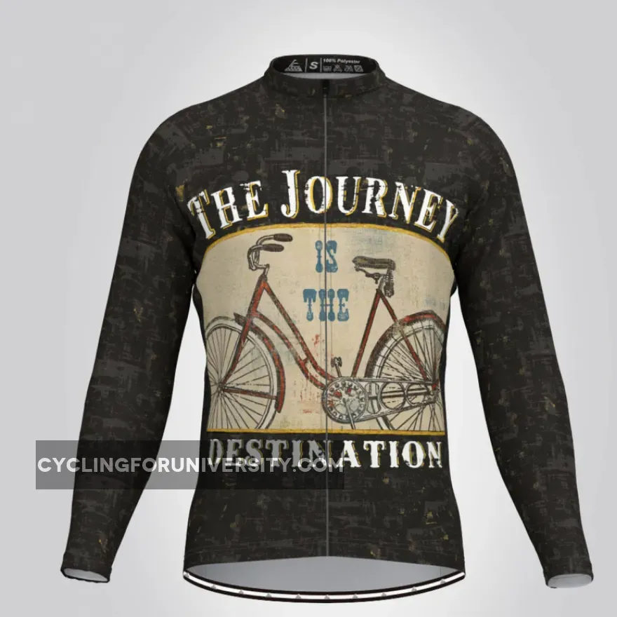 The Journey is The Destination LS Cycling Jersey Black