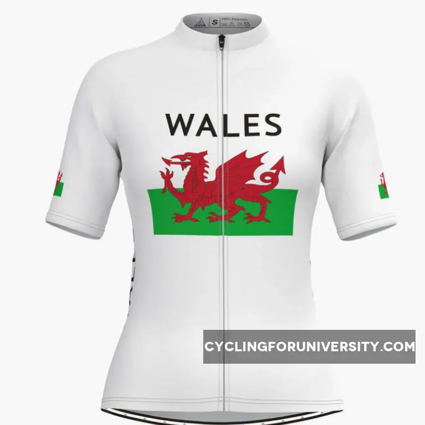 Wales Flag Women's Cycling Jersey White New Releases