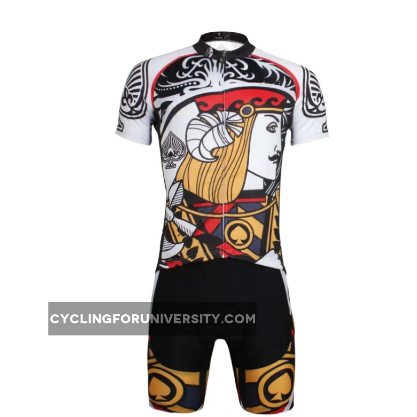 ILPALADINO Poker Face Playing Card Spades Jack Men's Biking Cycling Suit Jersey Artistic Pattern Outdoor Sports Clothes Comfortable Bike Shirt Face Cards Court Cards NO.639