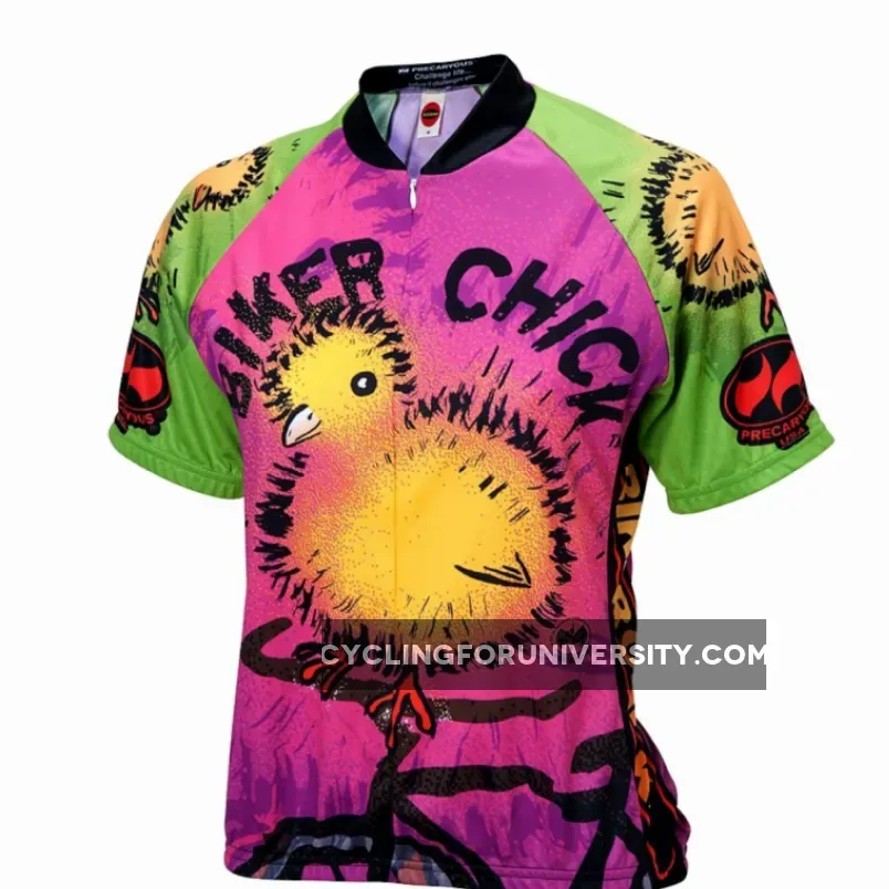 Biker Chick on a Bike Women's Short sleeve Half zip cycling jersey