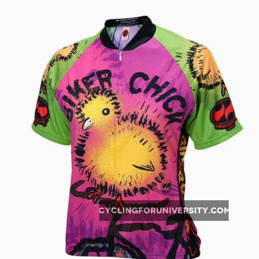 Biker Chick on a Bike Women's Short sleeve Half zip cycling jersey