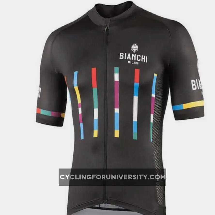 Nalini 2021 Bianchi Milano Fanaco Short Sleeve Cycling Jersey Black
