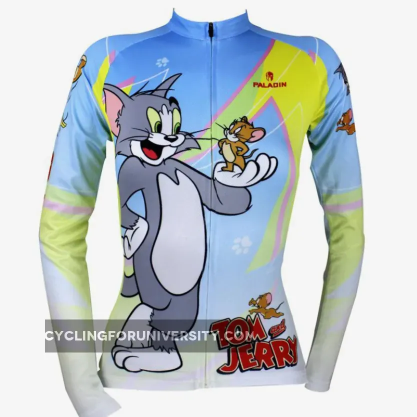 Tom And Jerry Cycling Jersey Cats and Mouses Cycling Jersey Woman's Short/Long-sleeve Bike Shirt 099