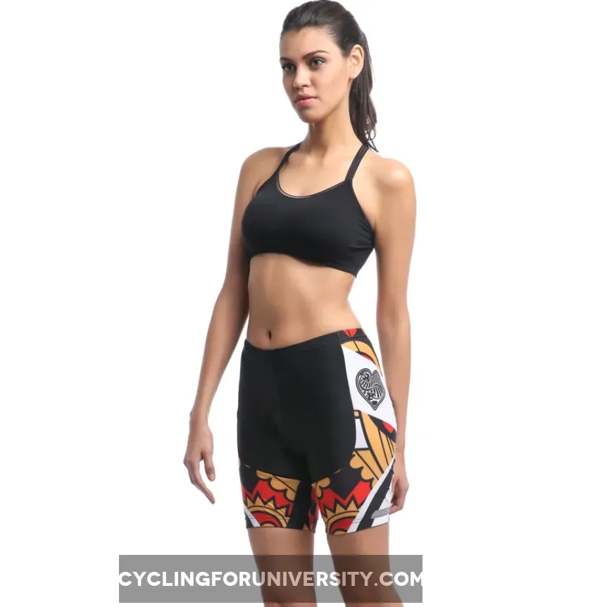 Women's Cycling Padded Shorts UPF 50+ Poker pattern Cycling Shorts 641