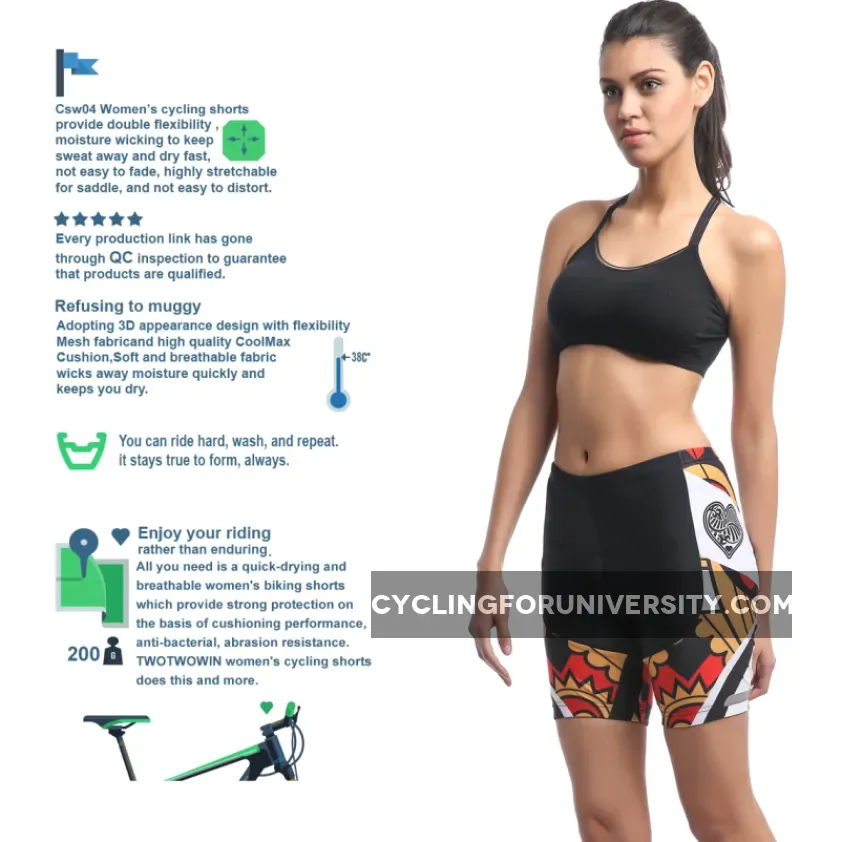 Women's Cycling Padded Shorts UPF 50+ Poker pattern Cycling Shorts 641