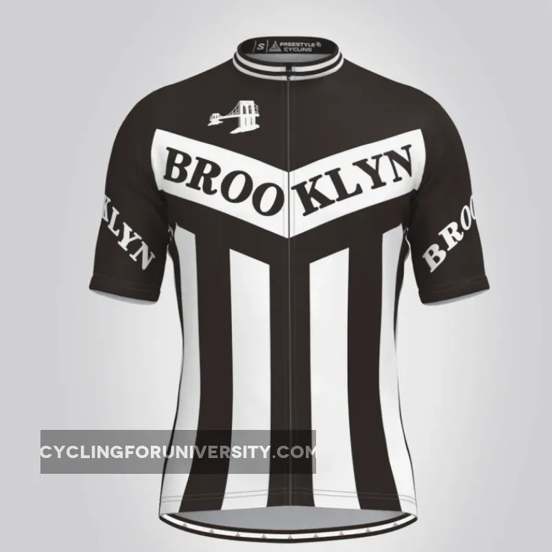 Retro Brooklyn Team Men's Cycling Jerseys Black/White