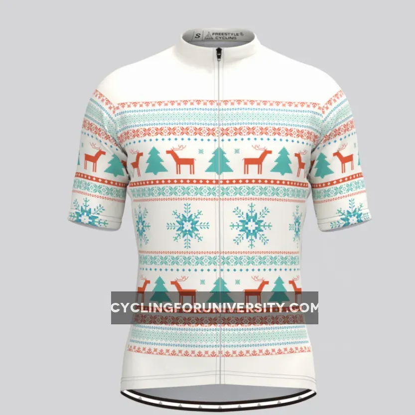 Men's Classic Ugly Christmas sweater Cycling Jersey - Beige