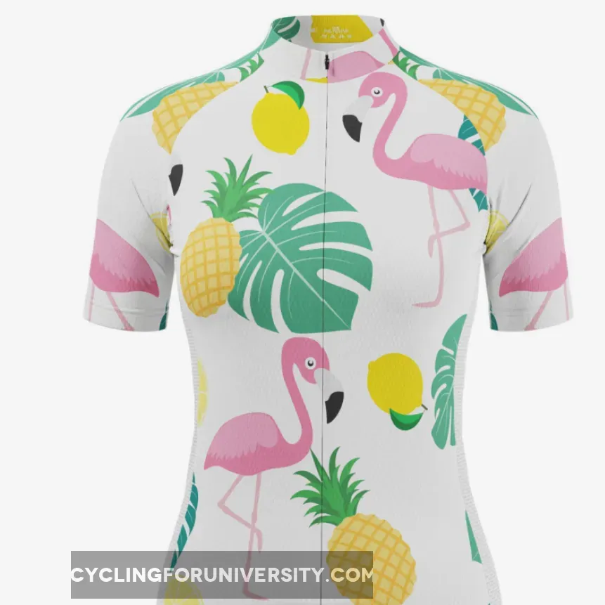 Women's Fruity Flamingo Short Sleeve Cycling Jersey