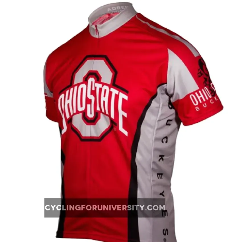 Ohio State Buckeyes College Full zip Men's Short Sleeve Cycling Jersey Ohio State Cycling Jersey