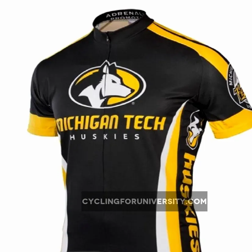 Adrenaline Promo Michigan Tech Huskies 3/4 zip Men's Cycling Jersey Michigan Cycling Jersey