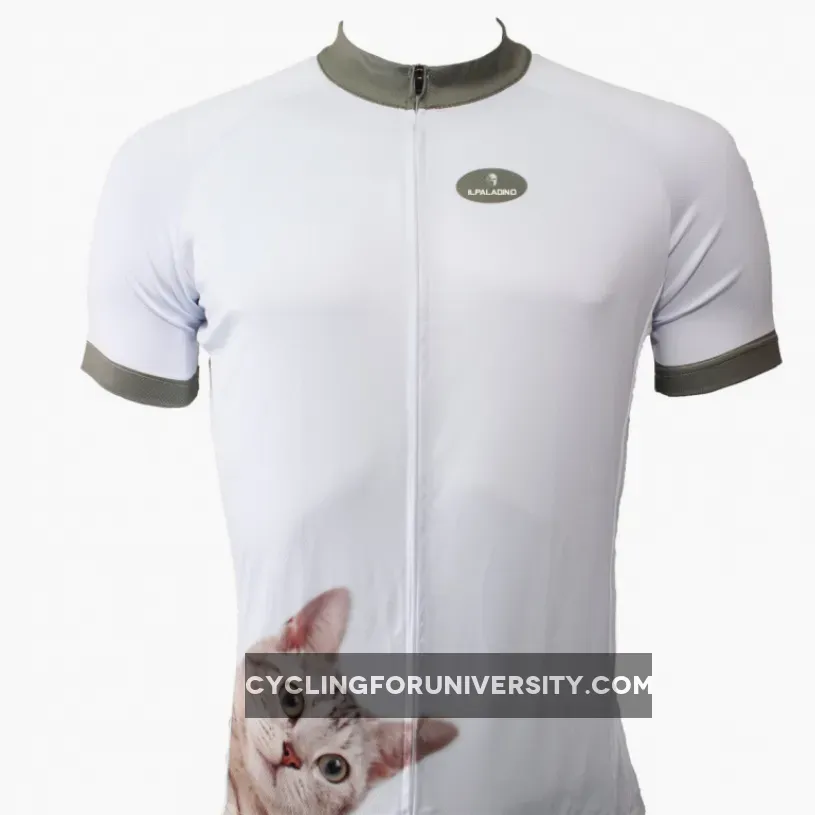 Lovely Cat Simple White Men's Short-Sleeve Cycling Jersey Bicycling Shirts Summer NO.503