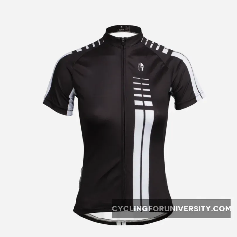 Woman White striped Black Cool Short/long-sleeve Cycling Jersey NO.646