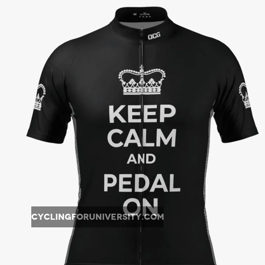 Men's Keep Calm and Pedal On Short Sleeve Cycling Jersey, Pedaled Bike Clothing