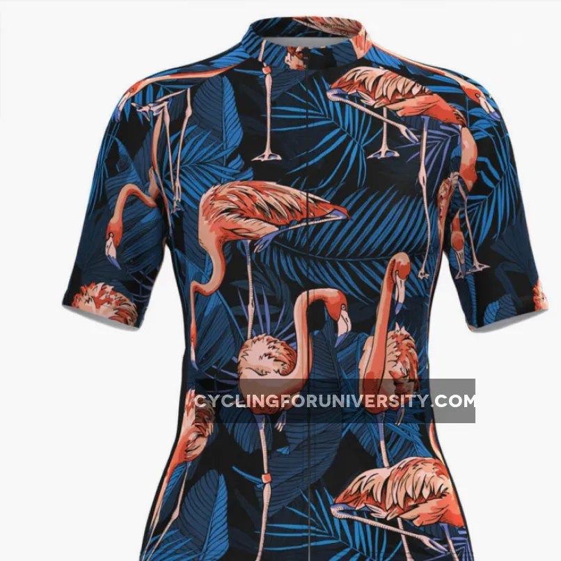 Women's Hawaiian Tropical & Flamingo Print Cycling Jersey