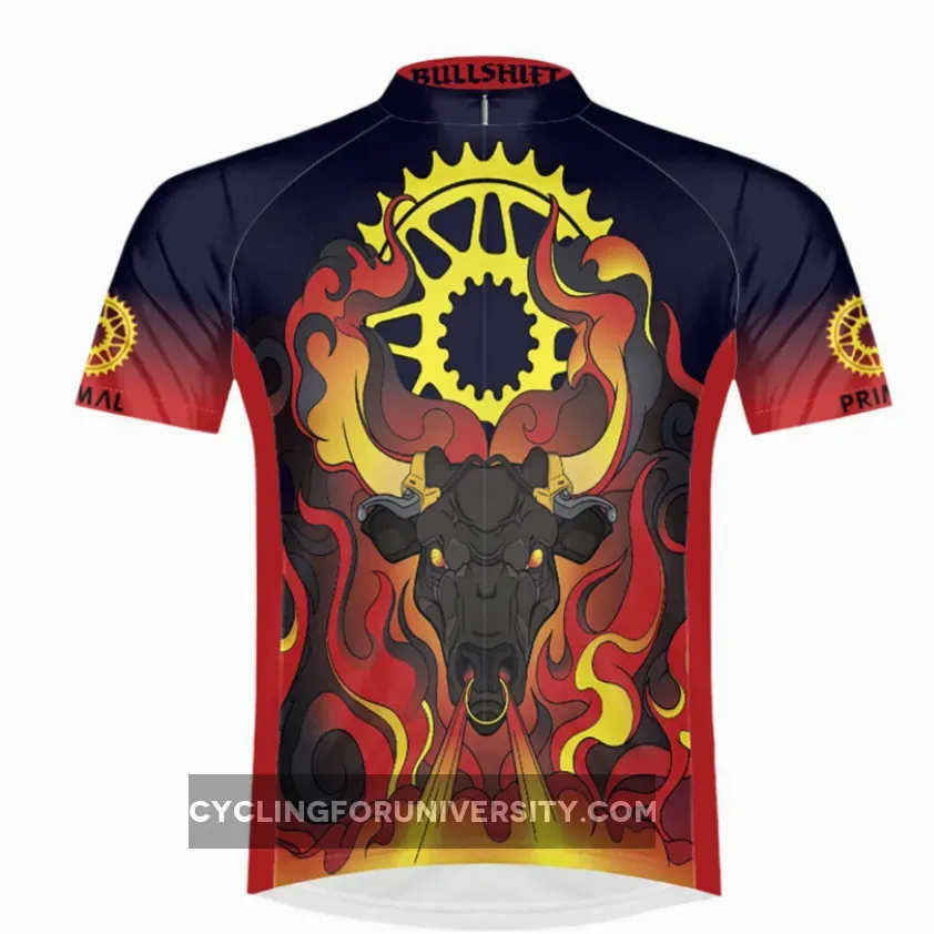 Primal Wear Bull Shift men's Sport Cut Full Zip Short Sleeve Cycling Jersey Shiftmen
