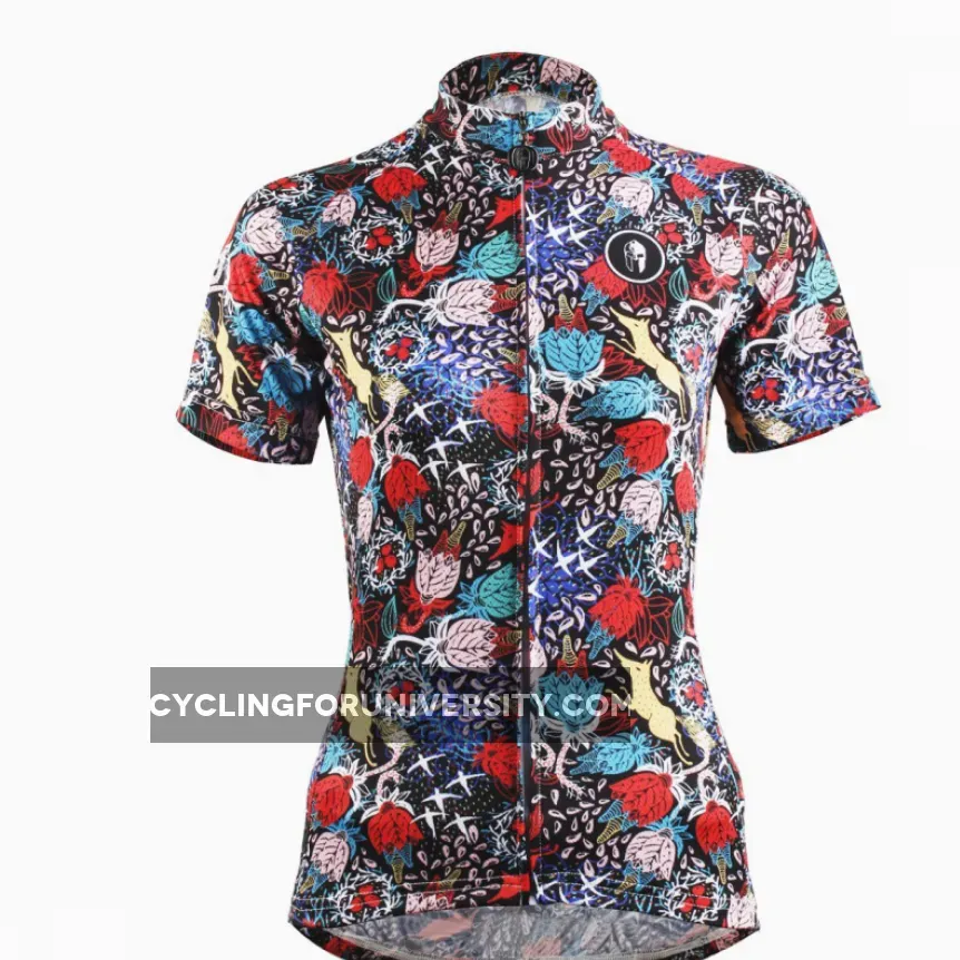 Ilpaladino Intricate Roses Patterned Women's Quick Dry Short-Sleeve Cycling Jersey Biking Shirts Breathable Summer Sport Wear NO.629