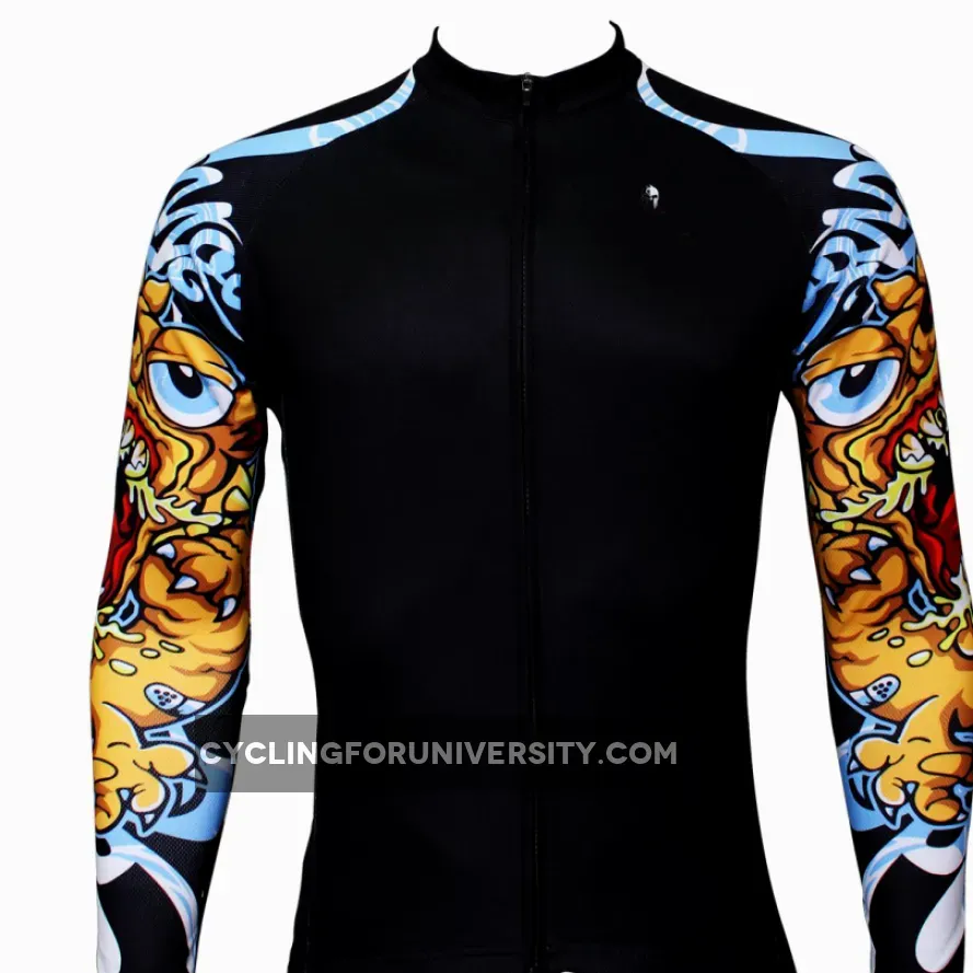 【Graphic Arm Shirt】 ILPALADINO Cool-arm Men's Cycling Black Long-sleeve Jerseys Spring Autumn Apparel Outdoor Sports Gear Leisure Biking Shirt With Several Individual Styles