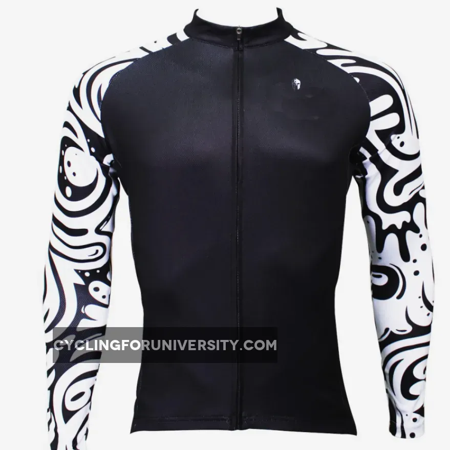 【Graphic Arm Shirt】 ILPALADINO Cool-arm Men's Cycling Black Long-sleeve Jerseys Spring Autumn Apparel Outdoor Sports Gear Leisure Biking Shirt With Several Individual Styles