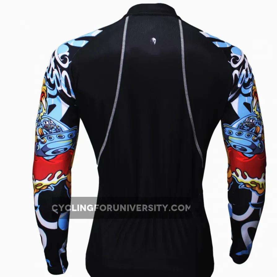 【Graphic Arm Shirt】 ILPALADINO Cool-arm Men's Cycling Black Long-sleeve Jerseys Spring Autumn Apparel Outdoor Sports Gear Leisure Biking Shirt With Several Individual Styles