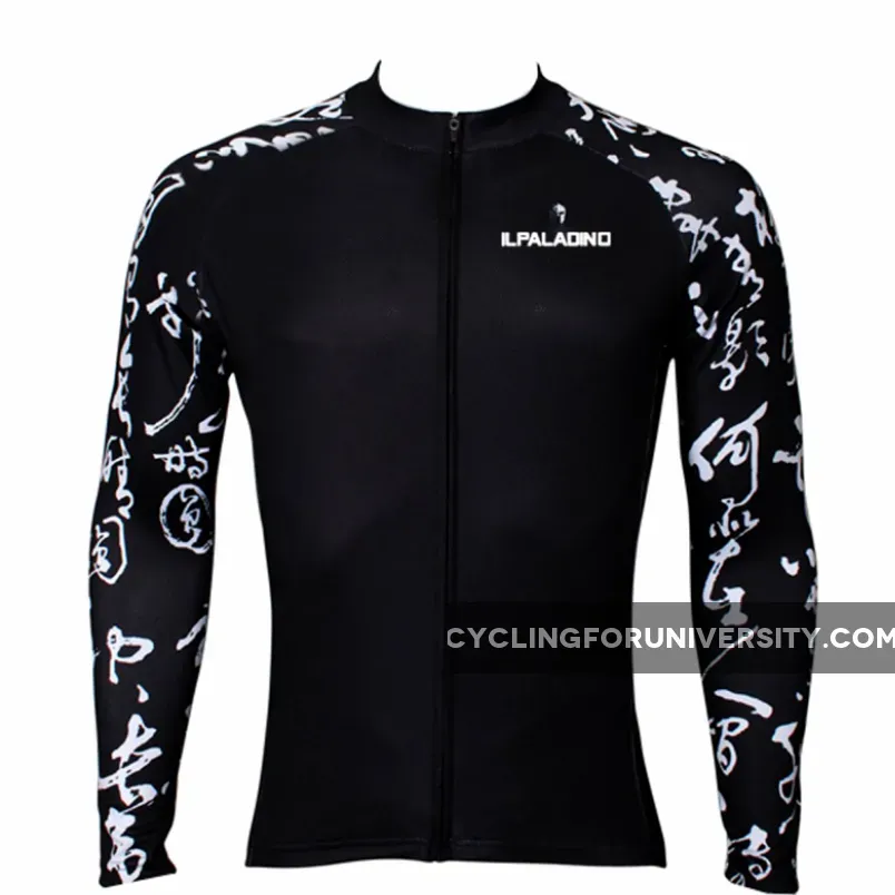 【Graphic Arm Shirt】 ILPALADINO Cool-arm Men's Cycling Black Long-sleeve Jerseys Spring Autumn Apparel Outdoor Sports Gear Leisure Biking Shirt With Several Individual Styles