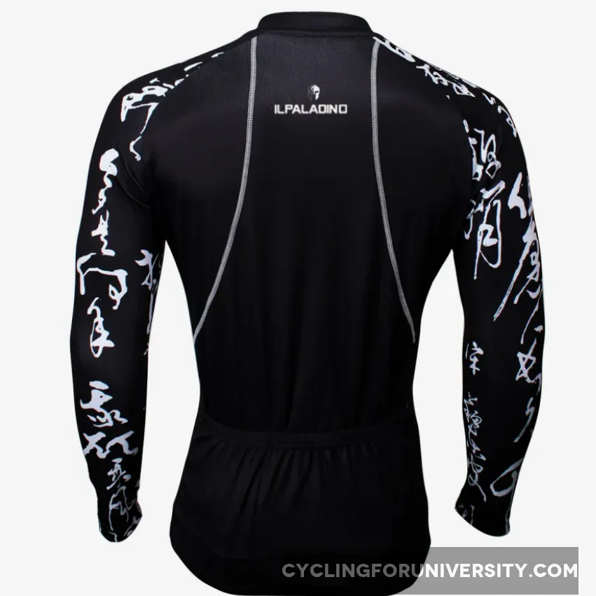 【Graphic Arm Shirt】 ILPALADINO Cool-arm Men's Cycling Black Long-sleeve Jerseys Spring Autumn Apparel Outdoor Sports Gear Leisure Biking Shirt With Several Individual Styles